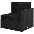 Sectional Corner Sofa Poly Rattan Black
