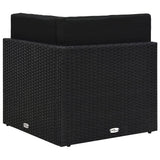 Sectional Corner Sofa Poly Rattan Black