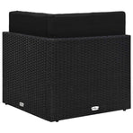 Sectional Corner Sofa Poly Rattan Black