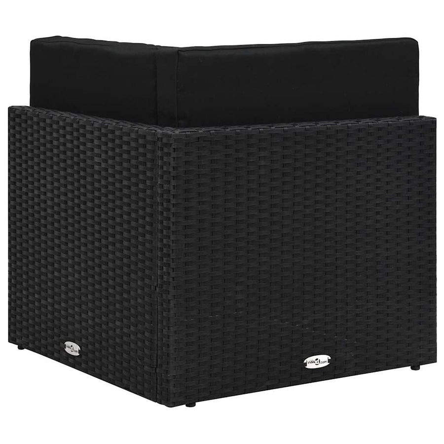 Sectional Corner Sofa Poly Rattan Black