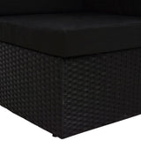 Sectional Corner Sofa Poly Rattan Black