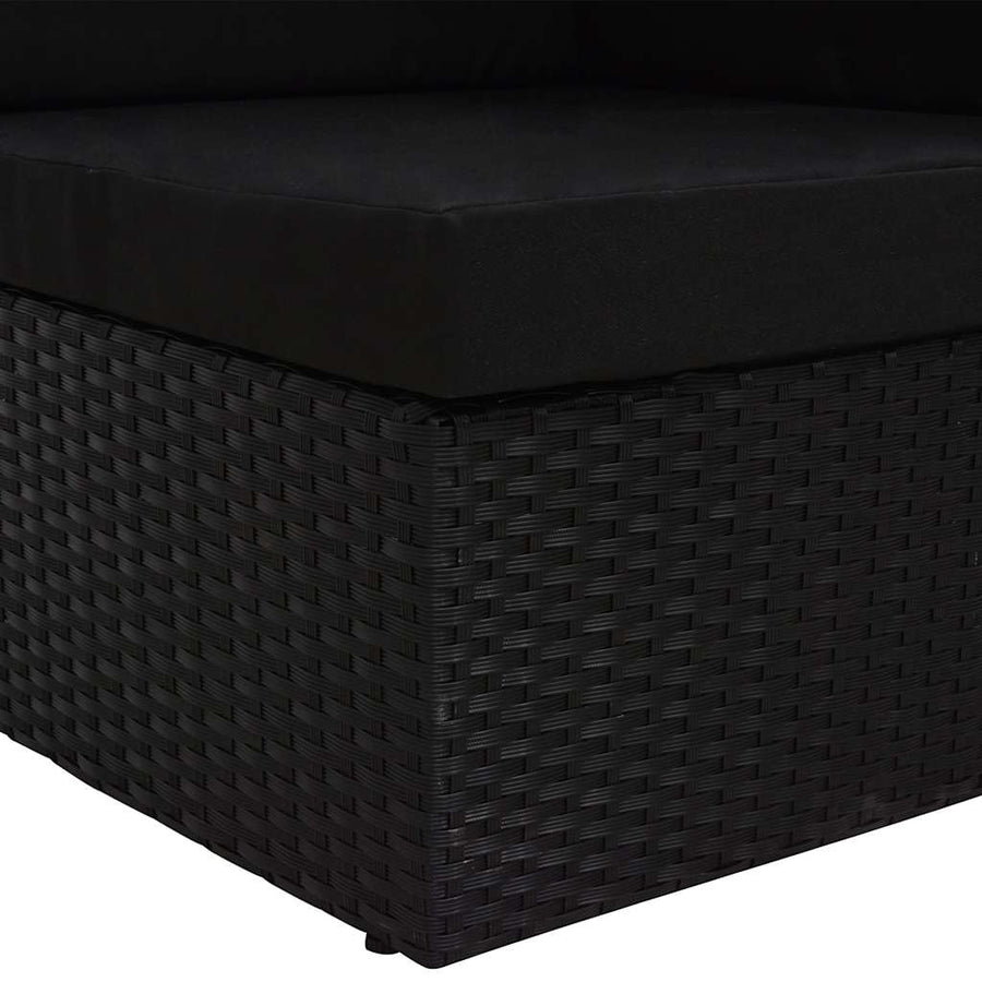 Sectional Corner Sofa Poly Rattan Black