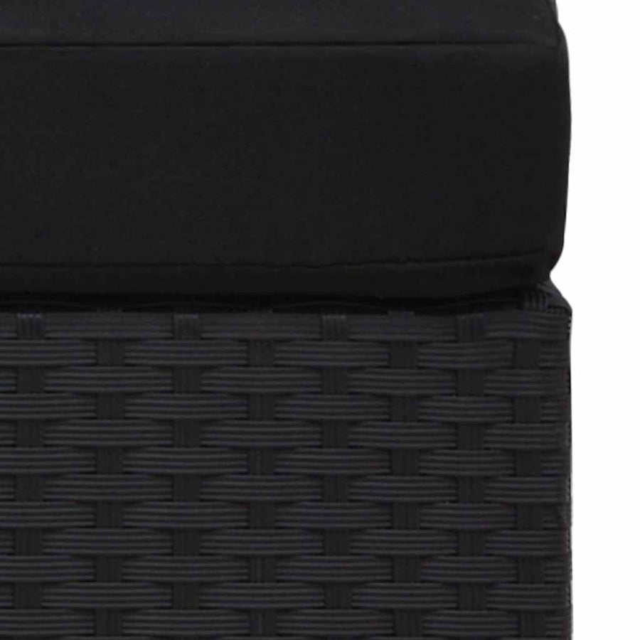 Sectional Corner Sofa Poly Rattan Black
