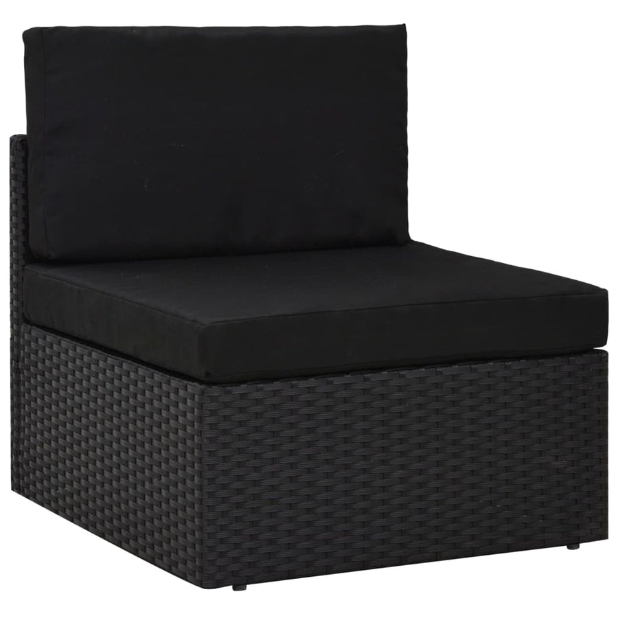 2 Piece Garden Lounge Set Poly Rattan Black