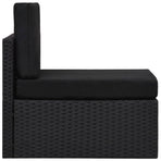 2 Piece Garden Lounge Set Poly Rattan Black