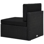 2 Piece Garden Lounge Set Poly Rattan Black