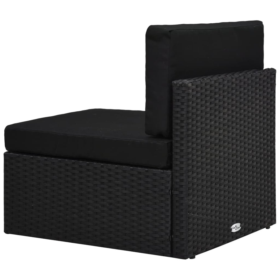 2 Piece Garden Lounge Set Poly Rattan Black