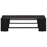 2 Piece Garden Lounge Set Poly Rattan Black