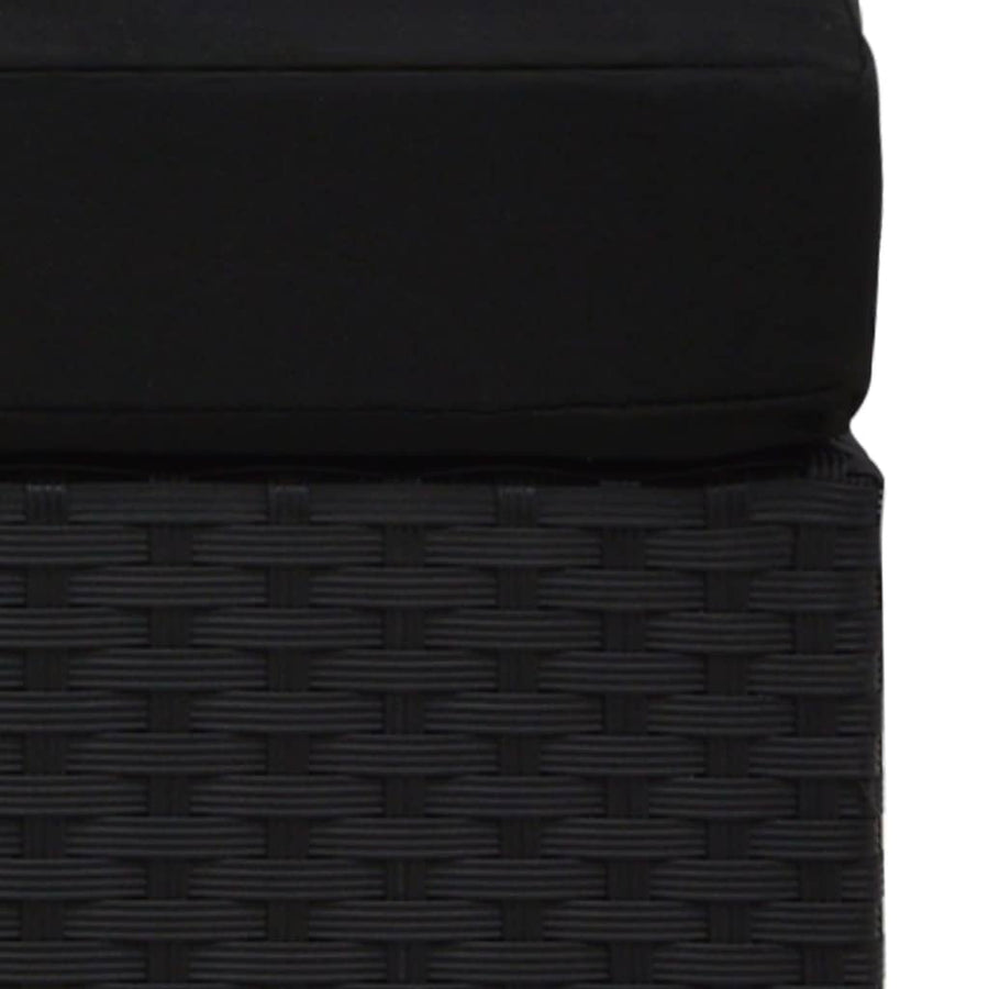 2 Piece Garden Lounge Set Poly Rattan Black