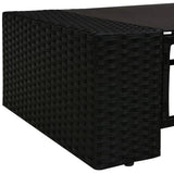 2 Piece Garden Lounge Set Poly Rattan Black