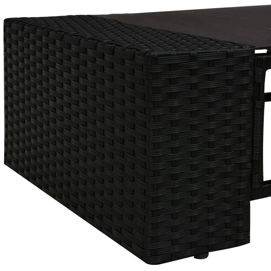 2 Piece Garden Lounge Set Poly Rattan Black