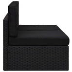 Sectional Sofa 2-Seater Poly Rattan Black