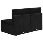 Sectional Sofa 2-Seater Poly Rattan Black
