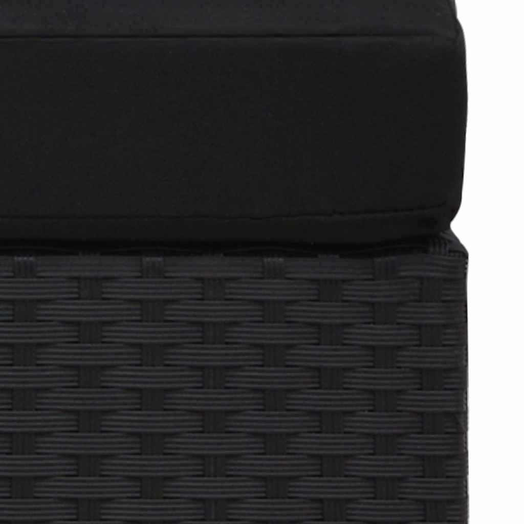 Sectional Sofa 2-Seater Poly Rattan Black