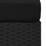 Sectional Sofa 2-Seater Poly Rattan Black