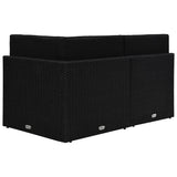 Sectional Sofa 2-Seater Poly Rattan Black