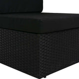 Sectional Sofa 2-Seater Poly Rattan Black - Extra Image