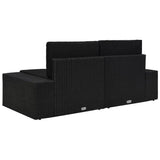 Sectional Sofa 2-Seater Poly Rattan Black - Top-Down View