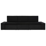 Sectional Sofa 3-Seater Poly Rattan Black