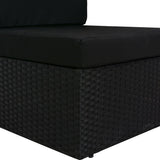 3 Piece Garden Lounge Set Poly Rattan Black - Extra Image