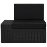 3 Piece Garden Lounge Set Poly Rattan Black - Low Angle