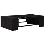 3 Piece Garden Lounge Set Poly Rattan Black - Extra Image