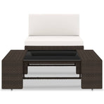 2 Piece Garden Lounge Set Poly Rattan Brown