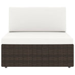 2 Piece Garden Lounge Set Poly Rattan Brown