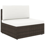 2 Piece Garden Lounge Set Poly Rattan Brown
