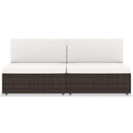 Sectional Sofa 2-Seater Poly Rattan Brown