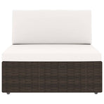 Sectional Sofa 2-Seater Poly Rattan Brown