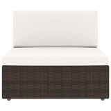 Sectional Sofa 2-Seater Poly Rattan Brown - Top-Down View