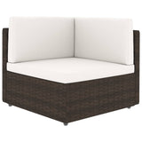 Sectional Sofa 2-Seater Poly Rattan Brown - Top-Down View