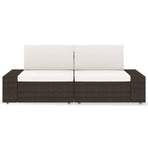 Sectional Sofa 2-Seater Poly Rattan Brown