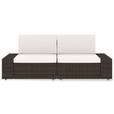 Sectional Sofa 2-Seater Poly Rattan Brown - Front View