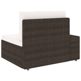 Sectional Sofa 2-Seater Poly Rattan Brown - Extra Image
