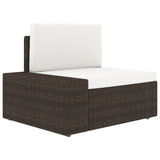 Sectional Sofa 2-Seater Poly Rattan Brown - Low Angle