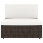 Sectional Sofa 3-Seater Poly Rattan Brown