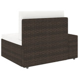 Sectional Sofa 3-Seater Poly Rattan Brown - Extra Image