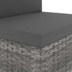 Sectional Middle Sofa Poly Rattan Grey