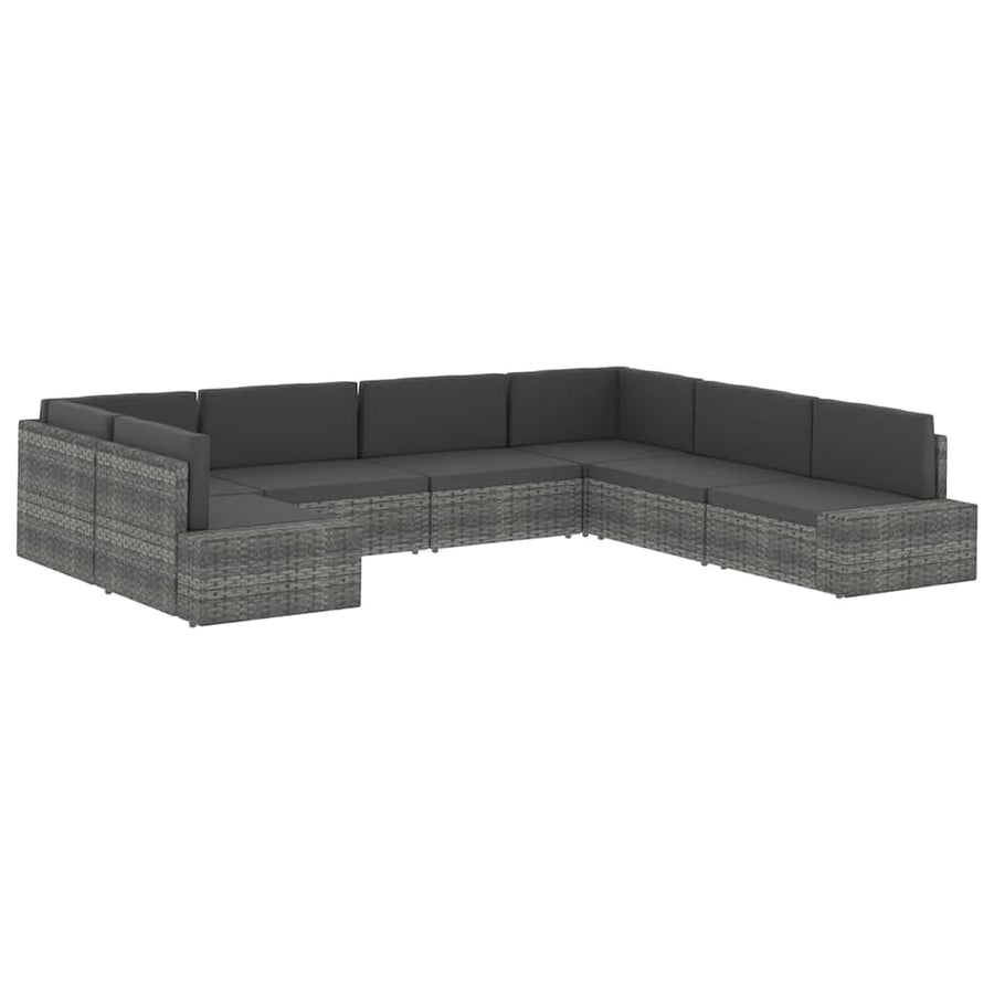 Sectional Middle Sofa Poly Rattan Grey