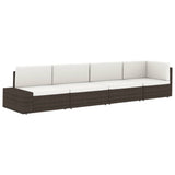 Sectional Corner Sofa with Left Armrest Poly Rattan Grey - Close-Up Angle