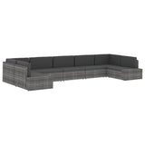 Sectional Corner Sofa with Right Armrest Poly Rattan Grey - Extra Image
