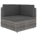 Sectional Corner Sofa Poly Rattan Grey