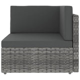 Sectional Corner Sofa Poly Rattan Grey