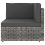 Sectional Corner Sofa Poly Rattan Grey