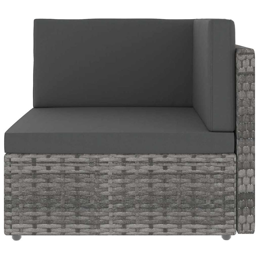 Sectional Corner Sofa Poly Rattan Grey