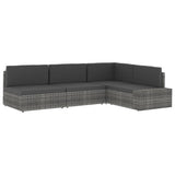 Sectional Corner Sofa Poly Rattan Grey