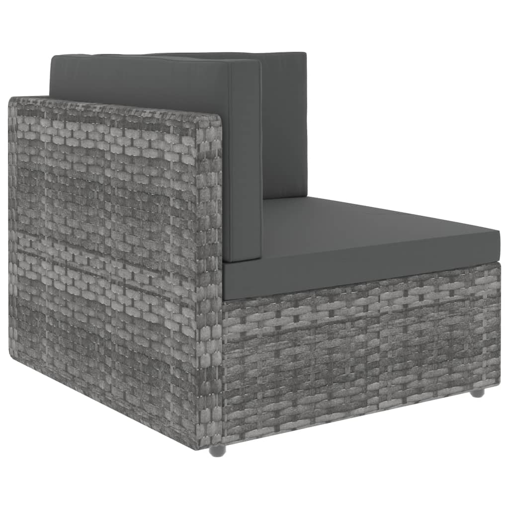 Sectional Corner Sofa Poly Rattan Grey