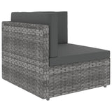 Sectional Corner Sofa Poly Rattan Grey